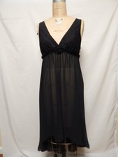 Flora Nikrooz Lace V-Neck Sheer Nightgown S Black 7965 New with Tags