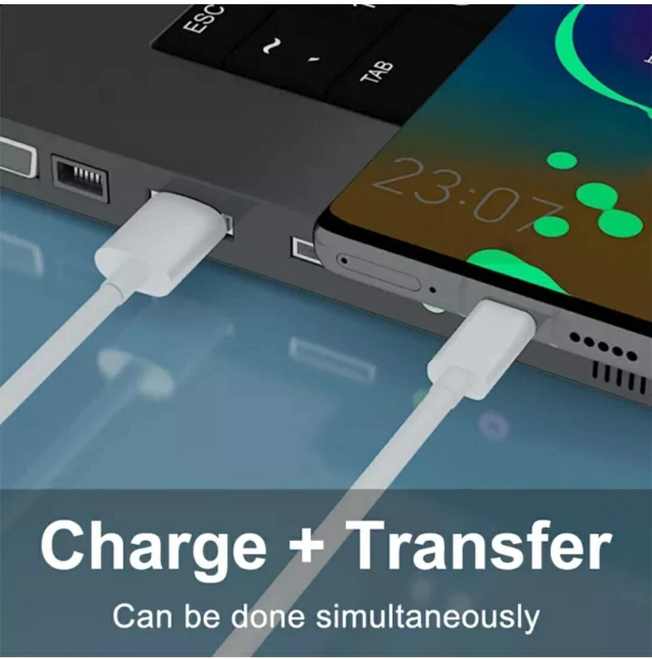 Samsung Micro USB Charging Data Cable, Ps4 Controler Charging cable - White, 1M - Image 2 of 3