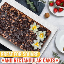 Cake Board Rectangle - 14 X 10 Grease-Proof Foil Rectangle Cake Boards with D...
