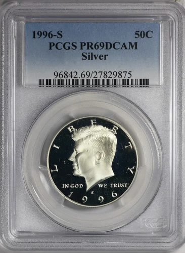 1996 S Kennedy Half Dollar Proof Lot- Clad & Silver- PCGS PR69 DCAM (2 Coins)