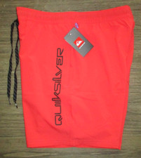 MENS QUIKSILVER CORAL CAYENNE DRAWSTRING SWIM LINED BOARD SHORTS SIZE M