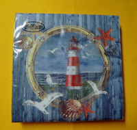 20 Servietten Leuchtturm Bullauge 1 Packung Motivservietten Maritim Meer MöWen