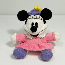 Vintage Gund Minnie Mouse Baby Terry Cloth Stuffed Plush Rattle Toy 6  Disney