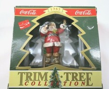 VTG Coca Cola Trim Tree 1994 Santa Claus on Ladder Tree w/ Lights Decoration EUC