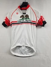 Canari Cycling Jersey Reynolds Zip Pockets Bike California White Red Mens Size M