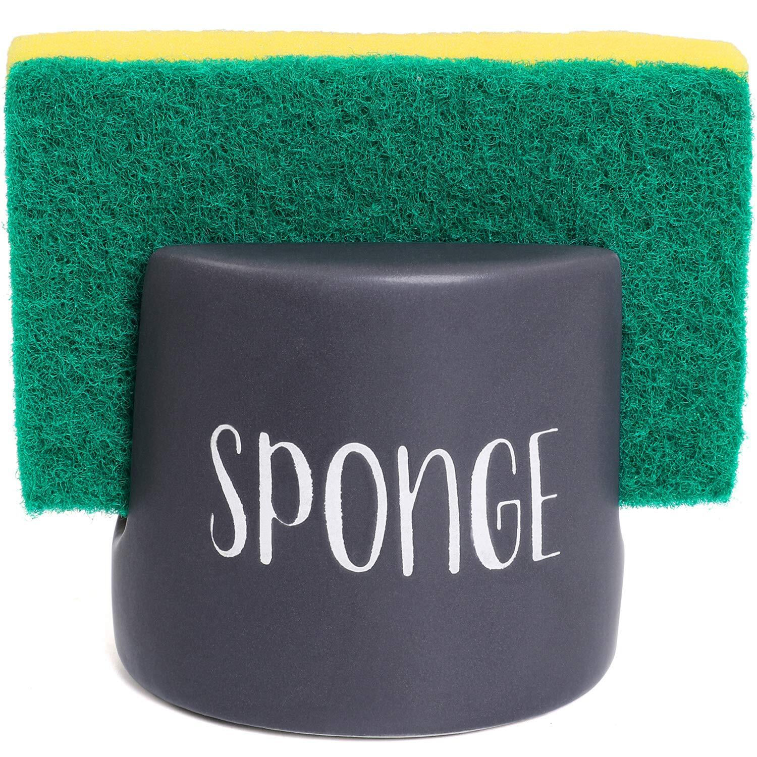Ceramic Kitchen Sink Sponge Holder Caddy for Dishes-image