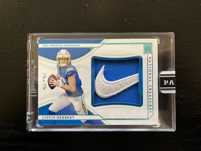 Panini National Treasures Justin Herbert 1/1 Nike Swoosh | eBay