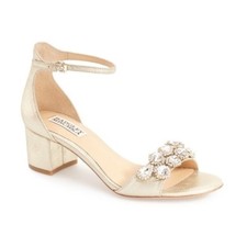 Badgley Mischka Clove Embellished Metallic City Sandals