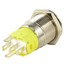 16mm 12V LED Push Button Power Switch - Latching On/Off With Wire Harness, Silver, 5A