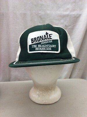 trucker hat baseball cap Vintage Snapback Mesh Retro Patch Herbicide Bronate Ag