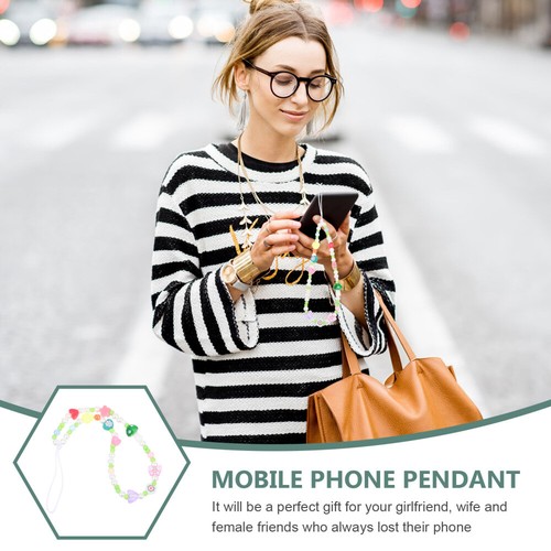 Zestaw 5 kontrastowych koralików smycz panna słodkie koraliki zawieszka na telefon komórkowy - Zdjęcie 5 z 12