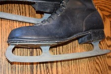 Mens Vintage Black Ice Skates Sz 11 Sheffield Steel Madein Great Britain England