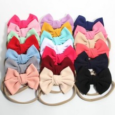 120PCS/Lot 4.3" 11CM Beauty Waffle Nylon Headband Hair Bows Accessories Elastic