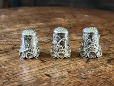 Vintage Mexican Sterling Silver Thimbles Iguala 925 LMC Set of 3