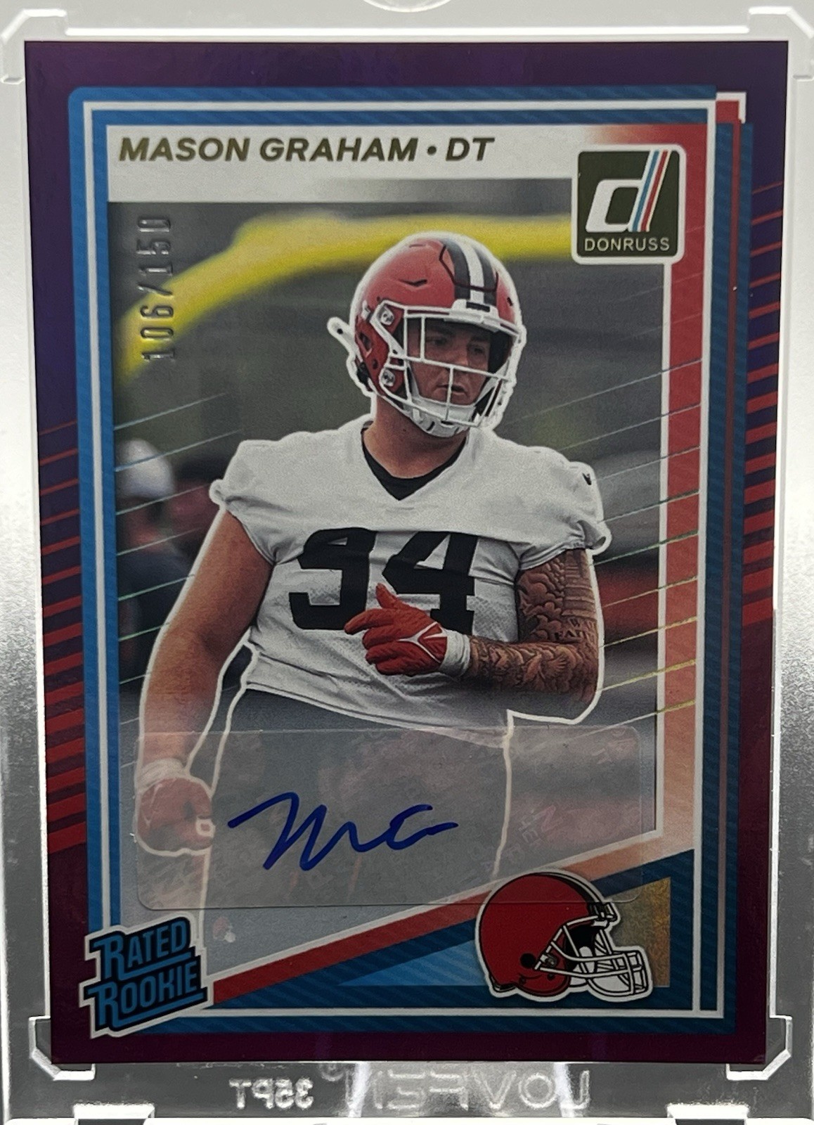 2025 Donruss Rated Rookie Mason Graham Purple Auto /150 #340