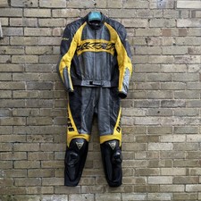 Tuta moto pelle Dainese Tribal due pezzi nero/giallo/argento uomo taglia 50