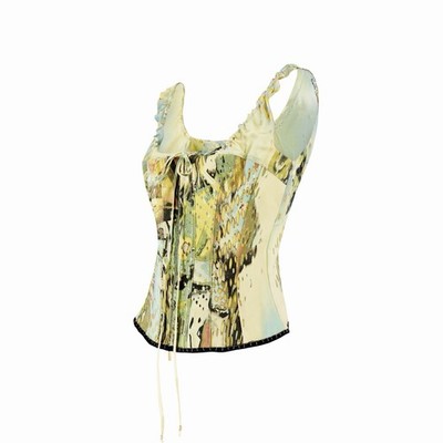 Read Desc - Roberto Cavalli S/S 2003 Corset Bustier Silk Lace Up