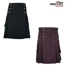 Utility Cargo Kilt 6 Pockets Scottish Kilt for Men Highlander Outfit