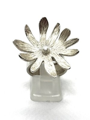 Joi D'Art Sterlingsilber strukturierter Blumenring UK Größe P (US 7 3/4) 10,6 Gramm
