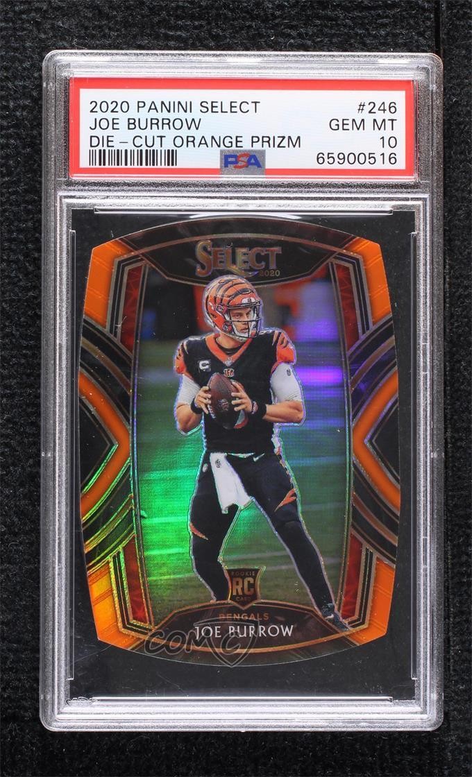 2020 Select Club Level Orange Prizm Die-Cut Joe Burrow PSA 10 Rookie RC 00ws