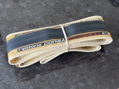 Vittoria Corsa Graphene 2.0 Reifen Tan Wall 700c 25mm Drahtreifen geringer Kilometerstand