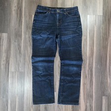 Style Co Jeans Womens 8 Dark Wash Straight Leg Stretch Denim Blue Pants