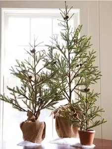 Pottery Barn XL Lit Potted Pine Tree Stately 60" 5' Height Burlap Bottom EUC!
