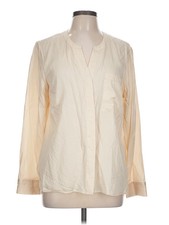 Banana Republic Women Ivory Long Sleeve Blouse L
