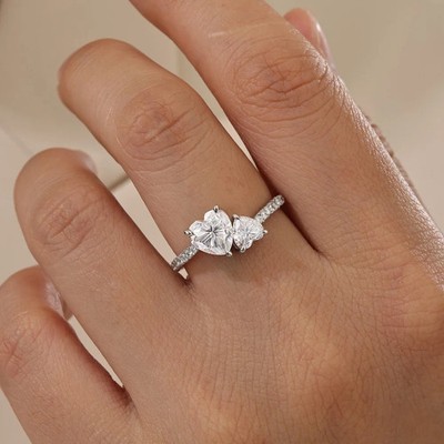 Laborgefertigter Diamant 1,7 kt Herzschliff Testpass VVS1/D/Ausgezeichneter Verlobungsring