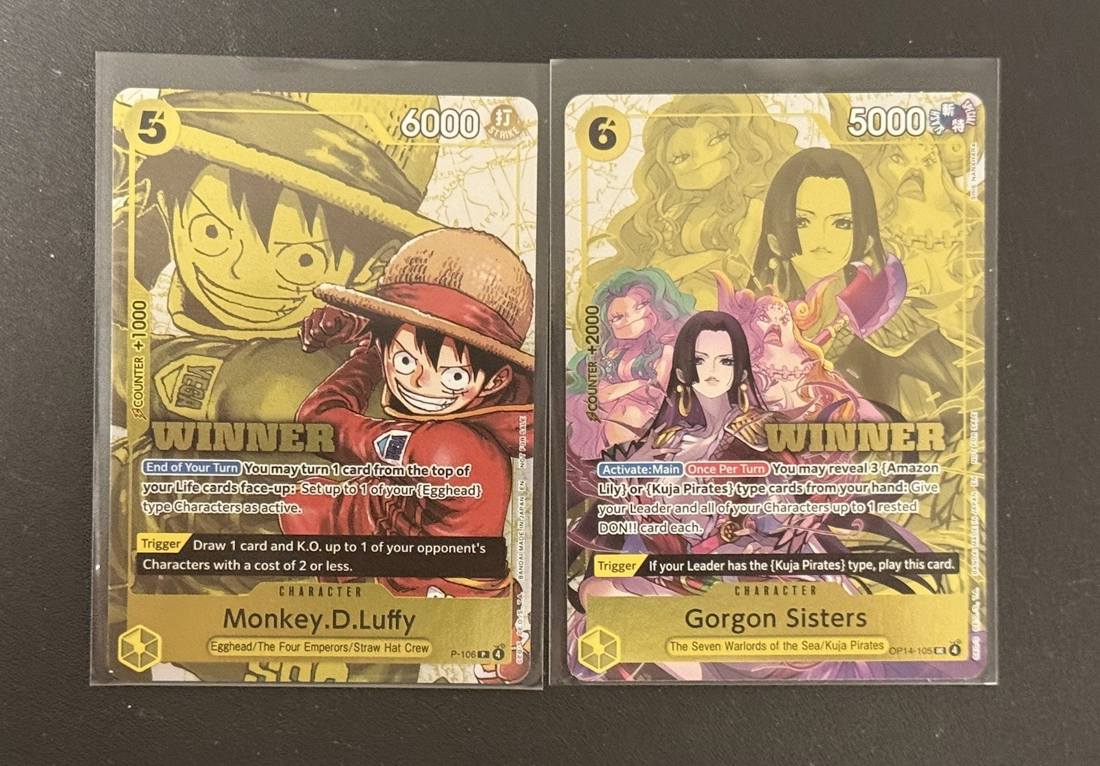Monkey.D.Luffy P-106 & Gorgon Sisters OP14-105 Winner Cards 2026