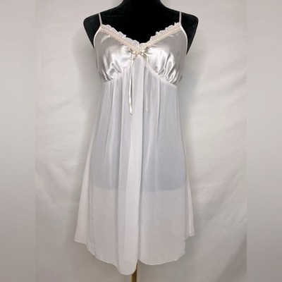 Vintage Linea Donatella Light Pink Sheer Babydoll Lingerie Size Medium