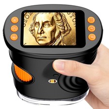 Microscope with Lights, Handheld Digital Coin Magnifier for Collectors