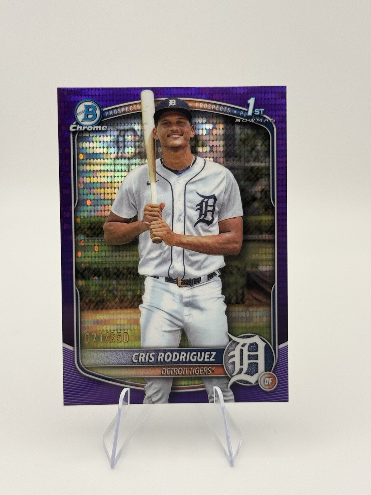 2025 Bowman Chrome - Cris Rodriguez #BCP-250 Purple Pulsar Refractor /250 Tigers