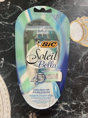 BIC Soleil Bella  Women's Disposable 4 Blade Razors, Flexible Blades 3 Handles