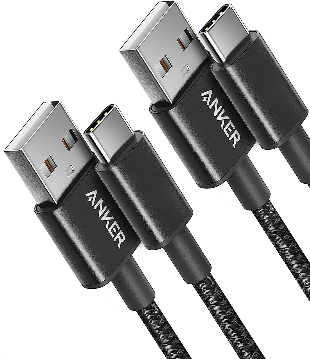 Anker USB-A to USB-C Charger Cable 2Pack 3ft Nylon Fast Charging for Samsung LG