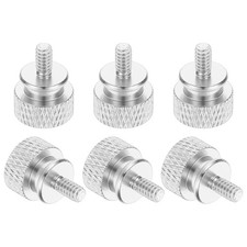 6 Pcs Computer Case Thumb Screw 6-32 x 7mm Knurled Screws Silver