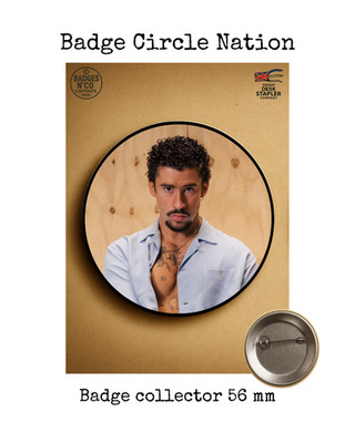 Bad Bunny Badge 56mm Acier Collection Circle Nation Chanteur Reggaeton Trap