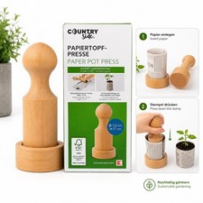 Country Side Papiertopf Presse Holz Anzuchttopf Paper Pot Press FSC 17 cm Neu