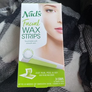 Nad's Hair Removal Facial Wax 6-Weeks Hair Free Soothing Shea Butter (22 Strips)