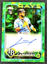 JUNIOR CAMINERO 2024 Topps Chrome Sapphire RC Auto Green /99