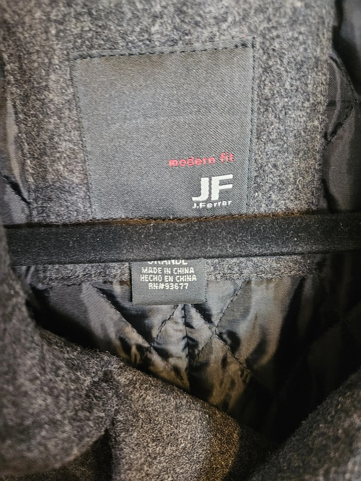 JF J.Ferrar Men Gray Modern Fit Double Breasted Pea Coat Jacket Size L NWOT/Min - product detail image 4