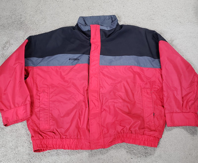 Columbia Jacket Men 4XL Red Black Gray Bugaboo Full Zip Pockets Outdoor VTG 90s