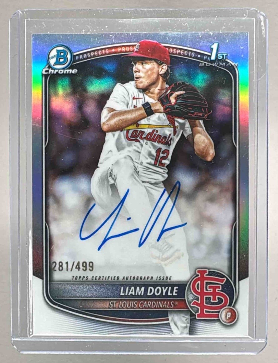 Liam Doyle 2025 Bowman Chrome Draft #CPA-LD Refractor Auto 1st RC 281/499