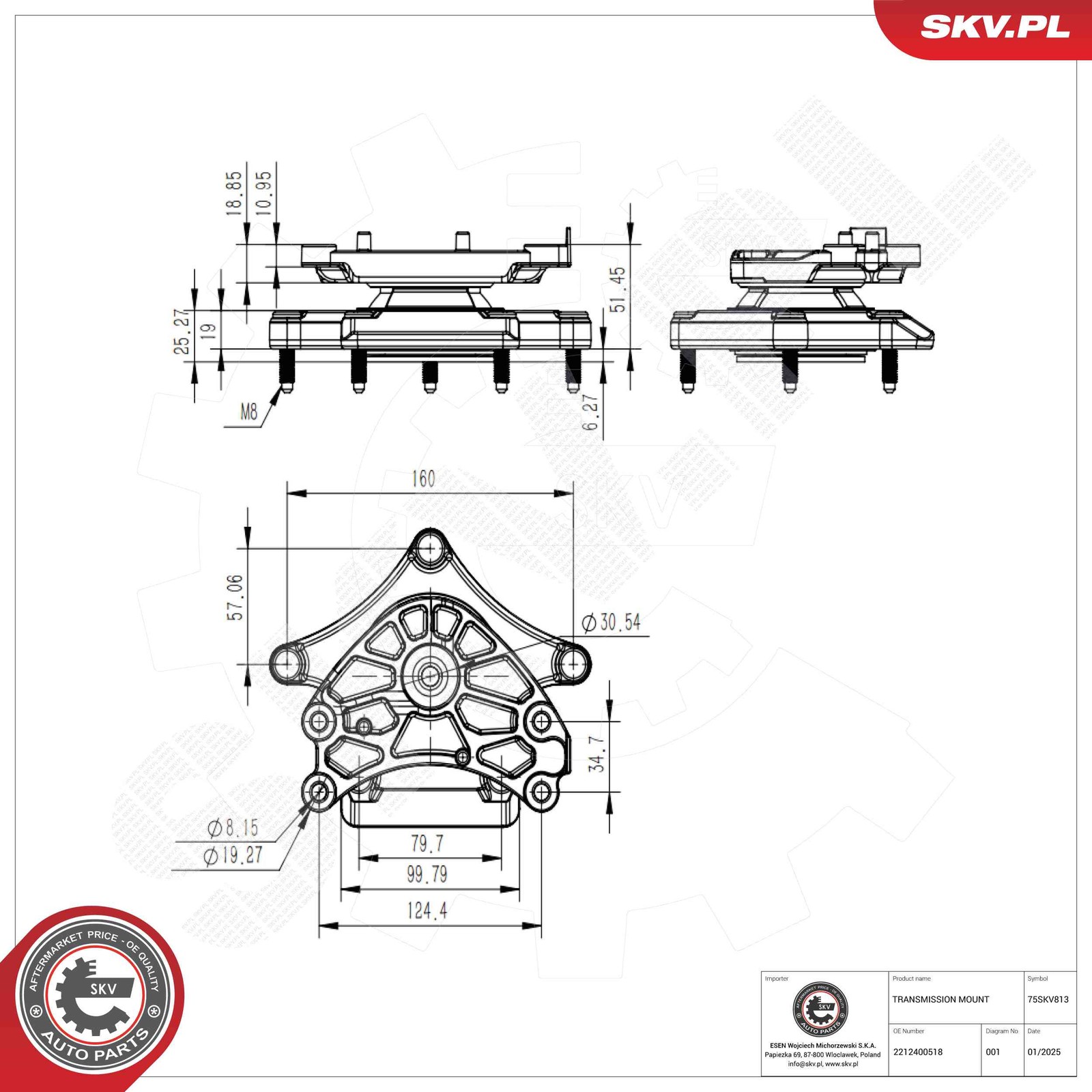Fits SKV GERMANY 75SKV813 GEARBOX CUSHION 75SKV813