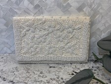 Vintage Beaded  Sequins Clutch Purse - Hand Made in Crown Colony of Hong Kong