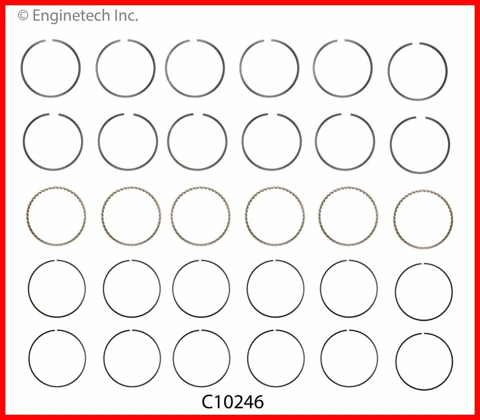 Kit de reposição/anel de motor com anéis cromados para 98-02 Dodge Cummins 5.9L/359 L6 - Imagem 2 de 4