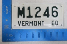 Vermont Vt License Plate Tag Motorcycle MC 1960 60 #M 1246 Green Mountain State