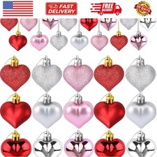 24Pcs Valentine's Day Heart Shaped Ornaments Romantic Valentines Heart Hangin...