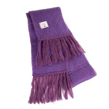 Donegal Design Ireland Mohair Wool Scarf Purple 72" Fringe Handwoven Vintage