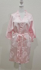 Women's PINK Kimono Robe  Belt with Textured Asian Design Size M